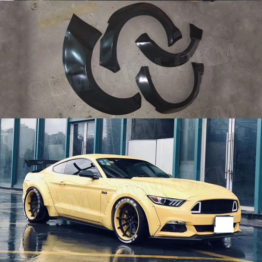 

CKMUUER For Ford Mustang Coupe 2015-2017 4 PCS Car Wide Wheel Eyebrow Arc Fender Mud Flaps Mudguards Covers Body Kit Car Styling