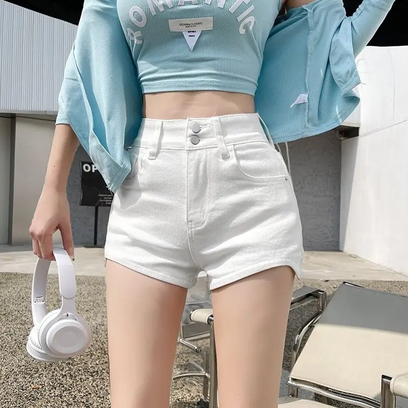 

Women's Summer A-line Slim Denim Hot Pants New Elastic High-waisted Versatile Shorts