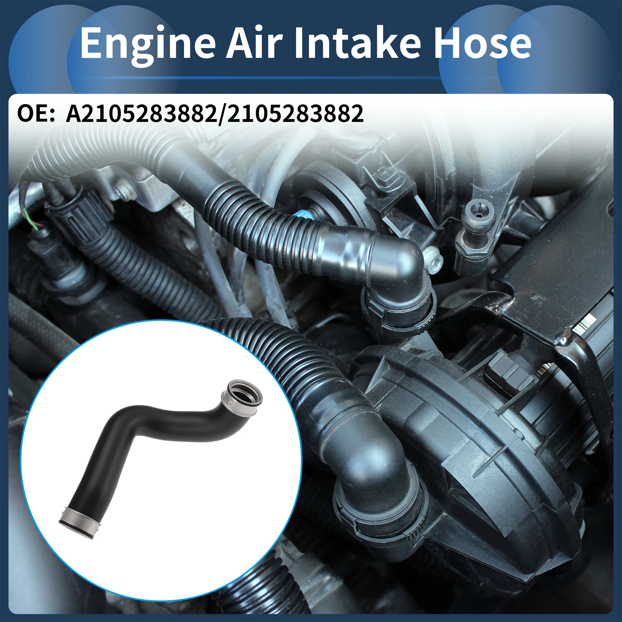 

X AUTOHAUX Engine Air Intake Hose for Mercedes‑Benz E220 CDI 98‑03 A2105283882 Clamp 1 set