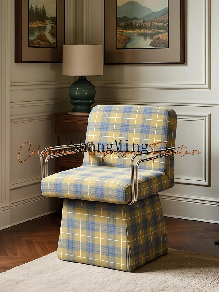 

LXY retro home rotatable sofa chair small apartment living room study reception single chair
