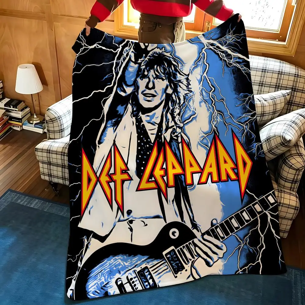 Music D-Def L-Leppard Überwurfdecke aus Flanell, geeignet für Sofas, Betten, Büros, Reisen, Campingstühle – Detail 8