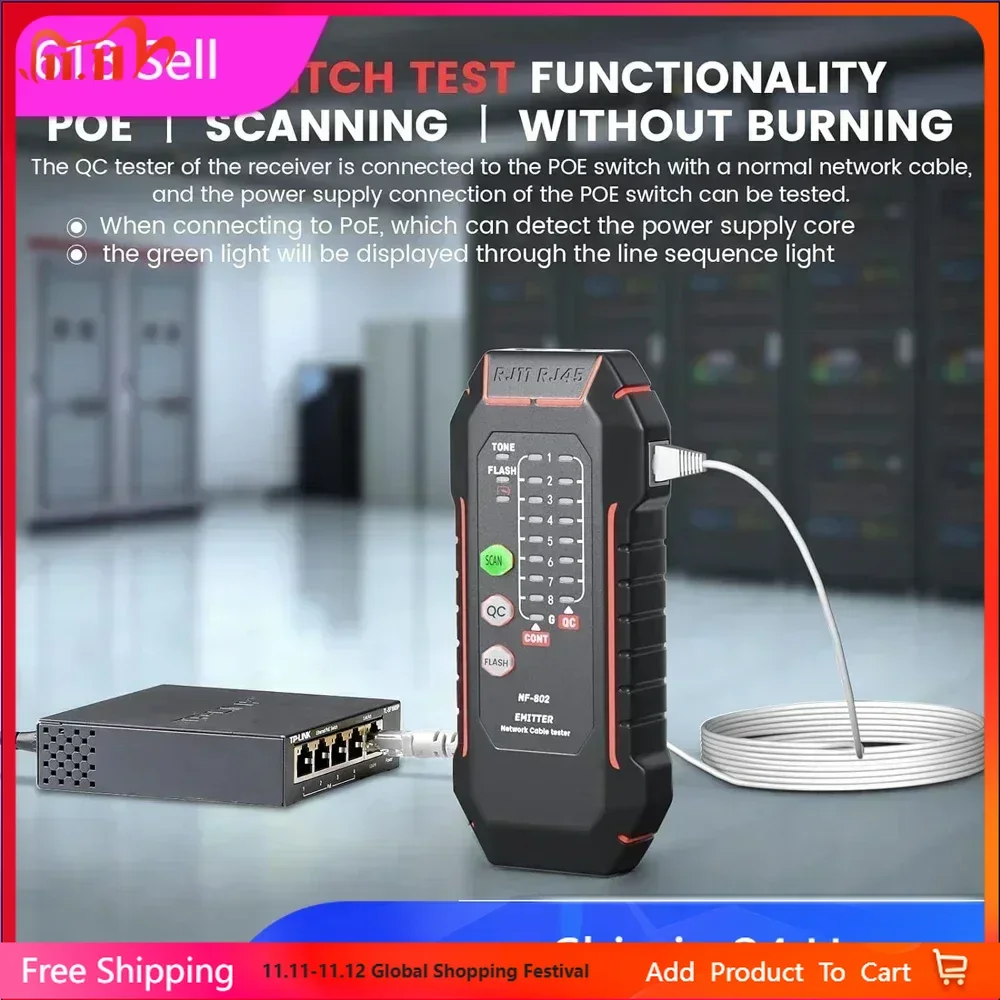 11.11 promoção noyafa NF-802 lan testador rede fio tracer cabo rastreador rj45 rj11telefone linha localizador reparação networki