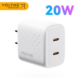 Cargador VOLTME USB tipo C, cargador rápido de 20W, carga rápida para iPhone 13 12 Pro Max PD, carga rápida para Xiaomi, Samsung y Huawei