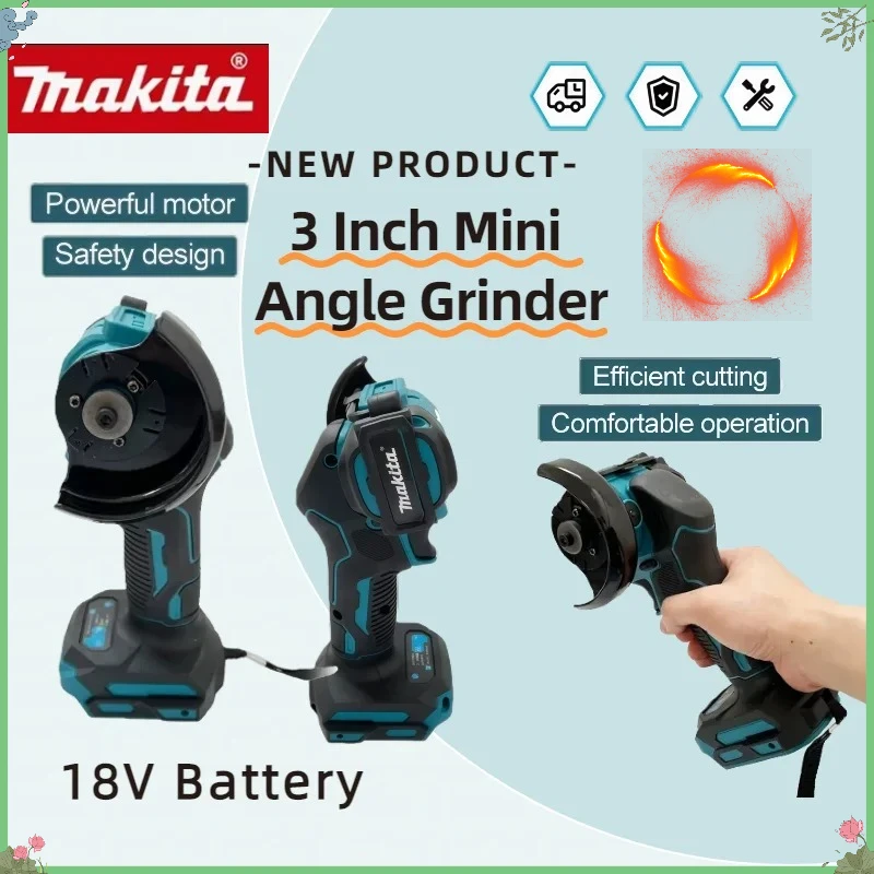 

Мини-угловая шлифовальная машина Makita 3 дюйма, беспроводная электрическая отрезная пила, электроинструмент для аккумулятора Makita 18В