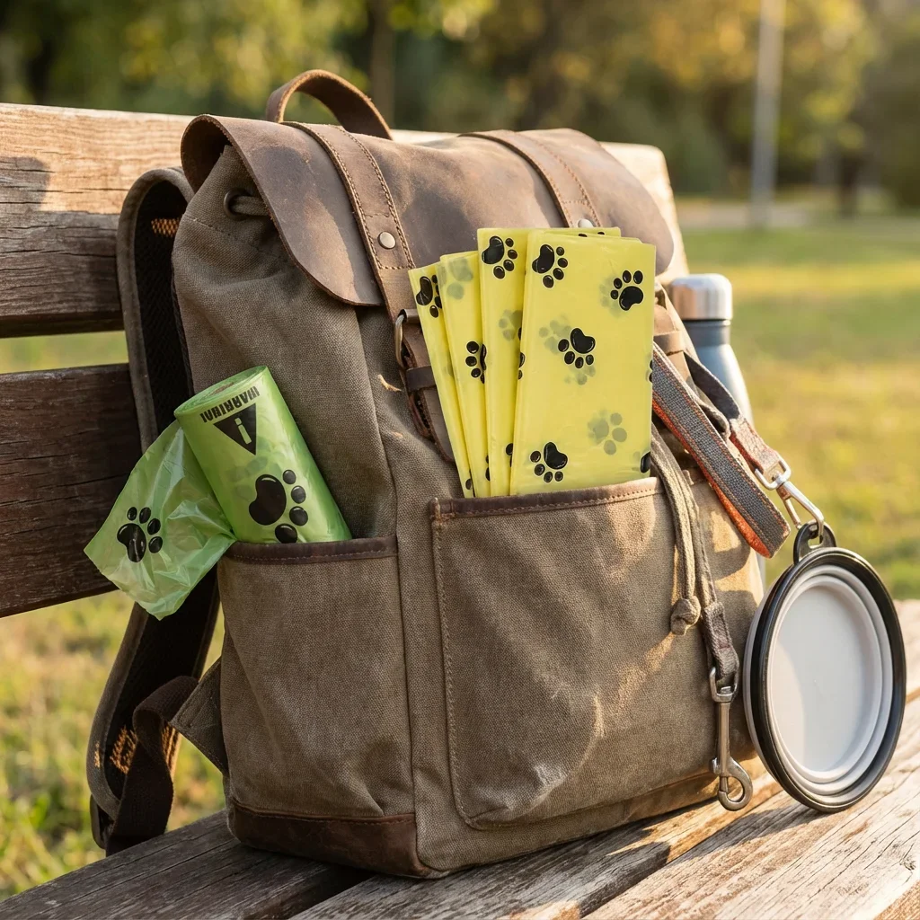 Daily Home Portable Pet Waste Bags - Paw Print Thick Leak-Proof Dog Poop Bags Biodegradable