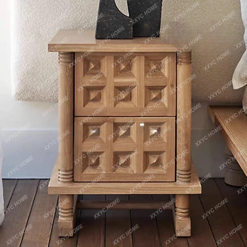 

HMJBedroom home wood bedside table/master bedroom solid wood bedside cabinet/storage cabinet/