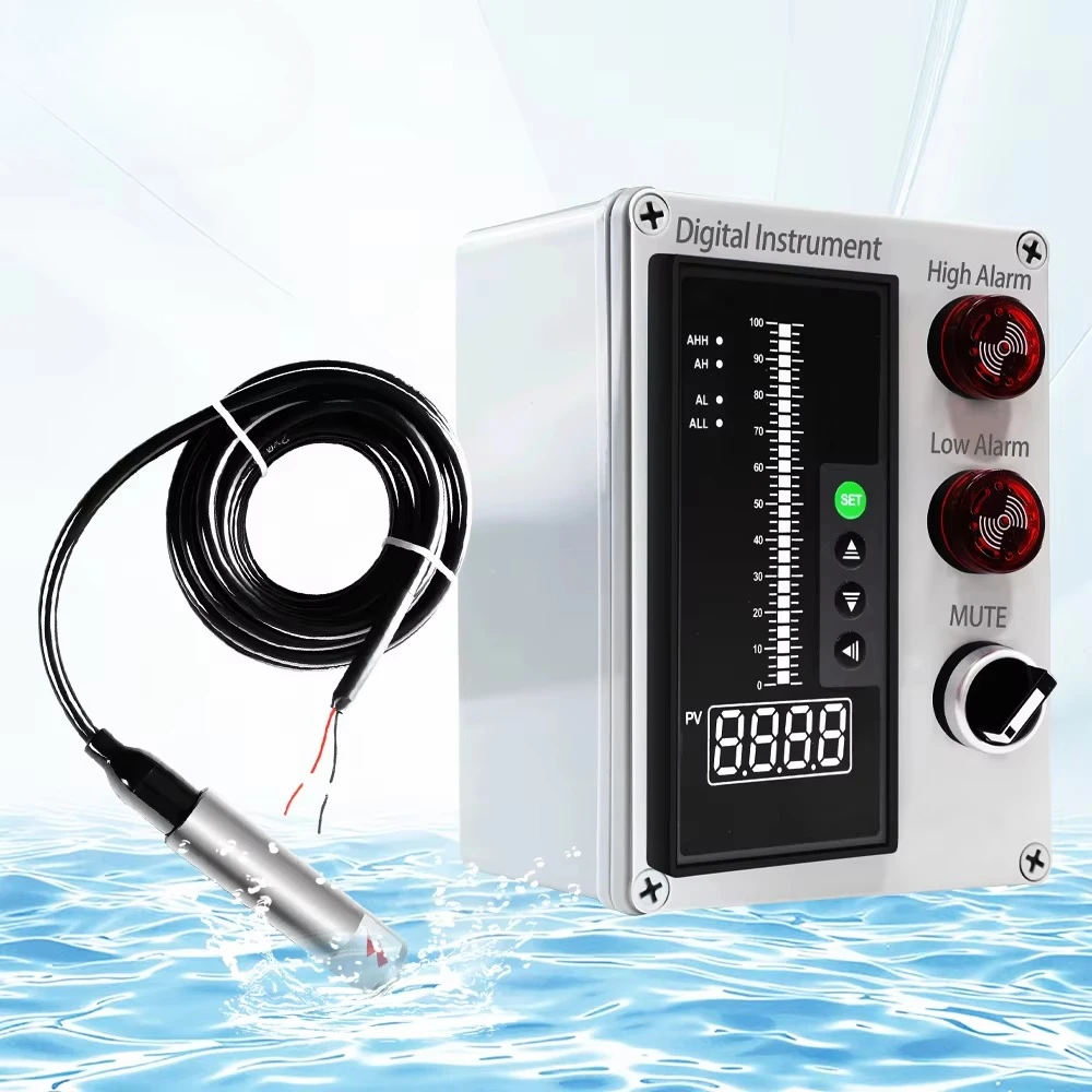 Stainless Steel Deep Well Underwater Liquid Level Sensor Measuring Instruments Combo Set IP68 Protection 0-300m Range for
