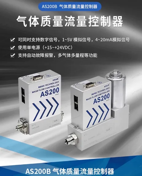 Air Nitrogen Aluminium Alloy Mass Flow Meter Controller Max 500L/min Quick Connector