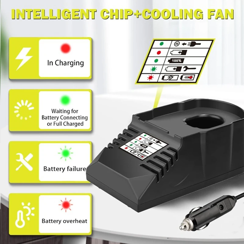 Mini Battery Charger Car Charger with Lighter Plug for 18V Lithium Ion and Ni-Cad and Ni- Batteries-A22U view 3