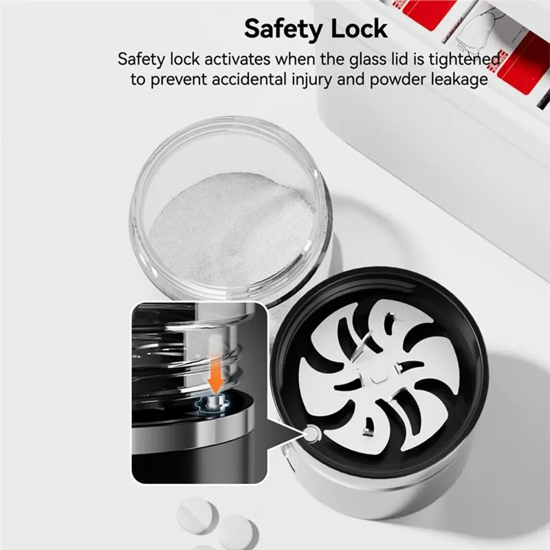 M04K Electric Fine Powder Pill Crusher-Portable Cordless Design-Easily Crushing Pills For Travel Grinder