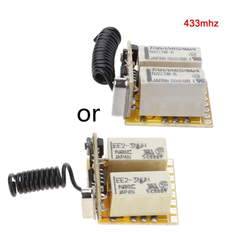 Interruptor momentáneo RF inalámbrico tamaño Mini, 433Mhz, para 3,7 V 12V, para juguete eléctrico
