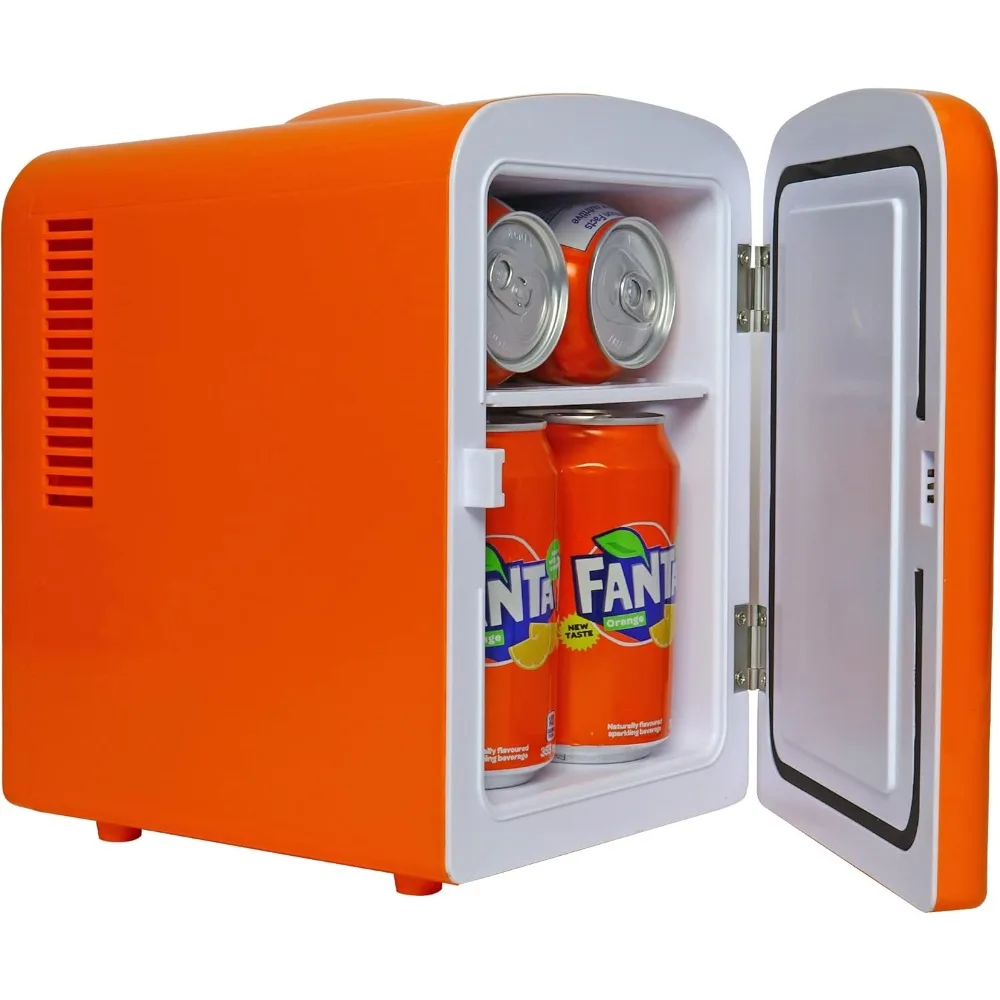 Mini Fridge - 8 Can Refrigerator for Bedroom Office, Portable Table Top Beverage Cooler