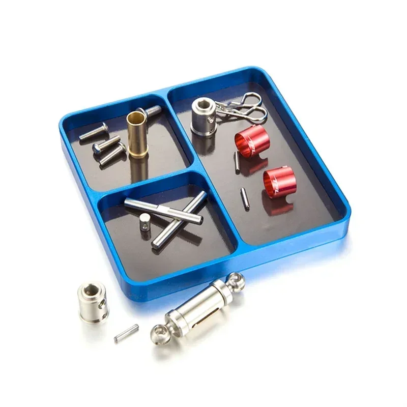 1PCS Aluminum Alloy Screw Tray Magnetic Tool Storage Plate Square Maintenance Box for RC Car Truck Accessories