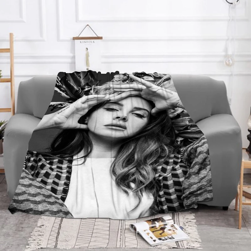 

Lana Del Rey Singer Fluffy Soft Blankets for Bed Throw Blanket Sofa Winter Machine Washable Bedroom 3D Printing Furry & Throws