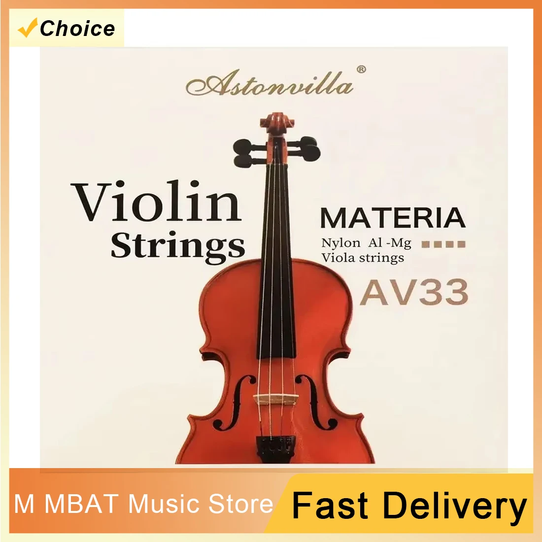 

M MBAT Violin Strings Stainless Steel Wire Violin Strings Aluminum Magnesium Wound Nickel Plated Violin Parts Accessory AV33