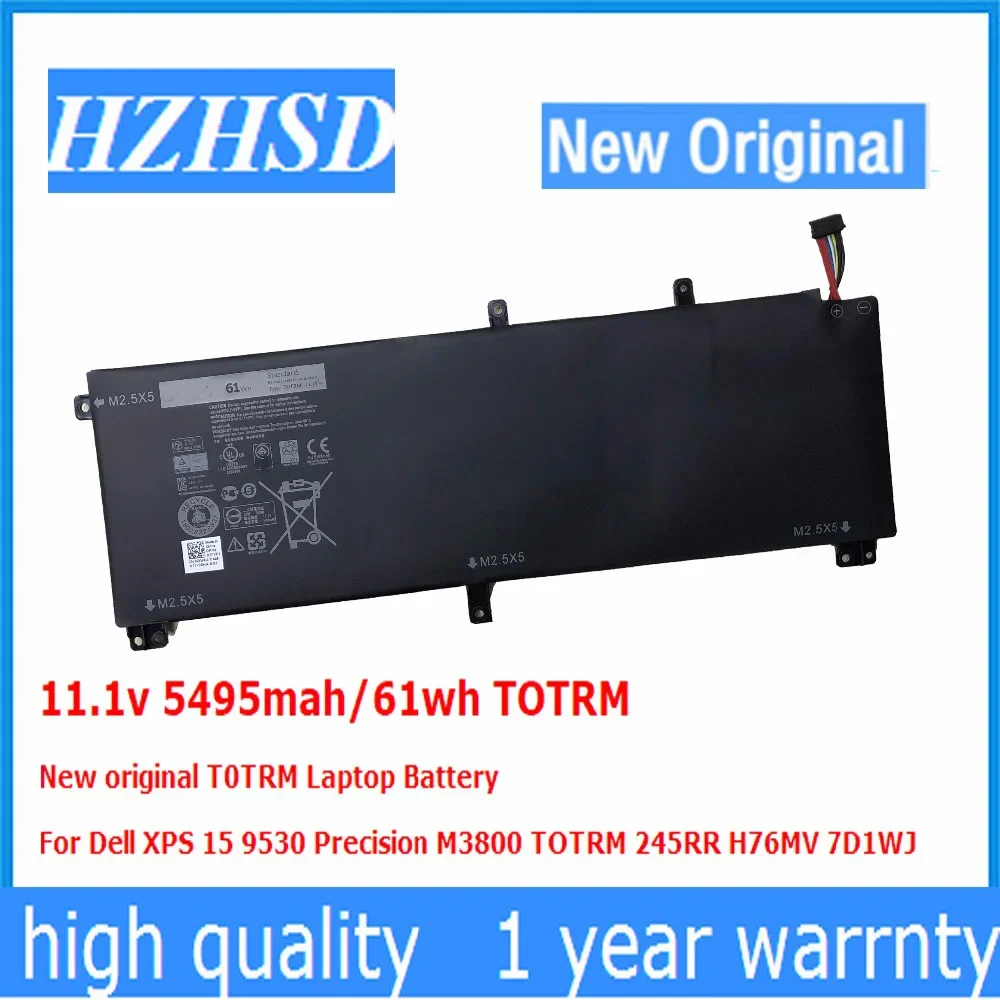 Imagem -01 - Totrm-t0trm Bateria do Portátil Dell Xps 15 9530 Precisão M3800 Totrm 245rr H76mv 7d1wj 11.1v 5495mah 61wh Novo Original totrm t0trm bateria do portatil dell xps 15 9530 precisao m3800 totrm 245rr h76mv 7d1wj 111v 5495mah 61wh novo original 01