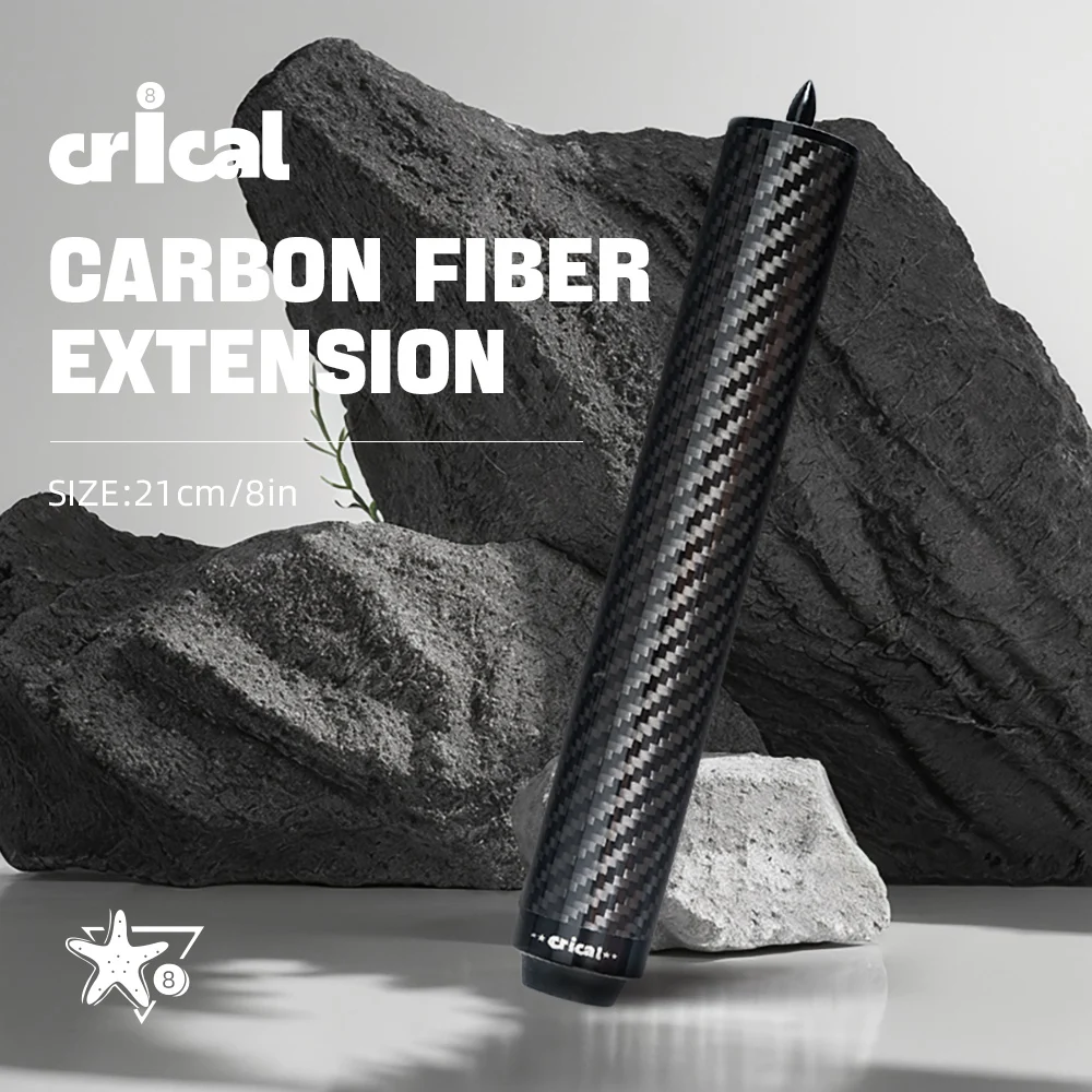 Aerospace Grade Carbon Fiber Pool Cue Extension 8in 3 Bumpers Bullet Joint Quick Release Lightweight 95g Billiard CRICAL