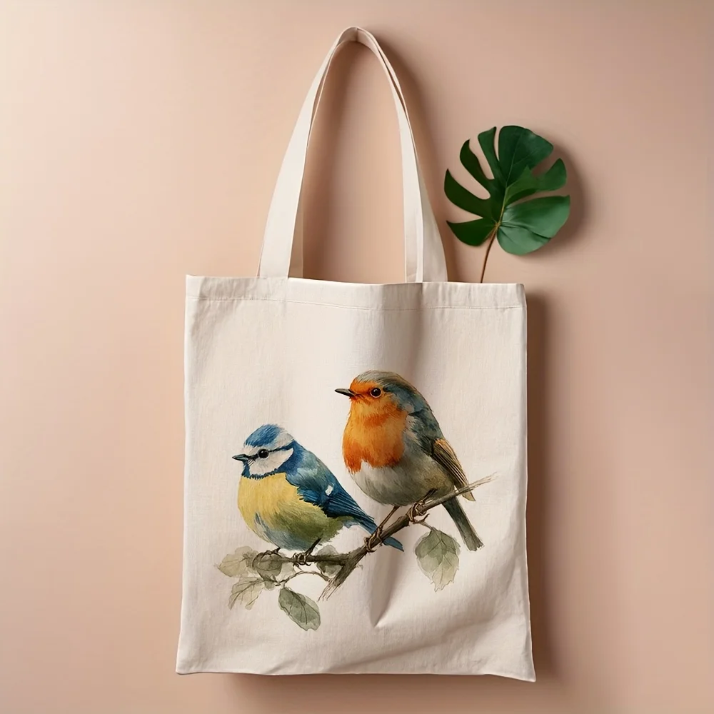A Watercolor Bird Print Multi-Functional Ladies Canvas Bag |