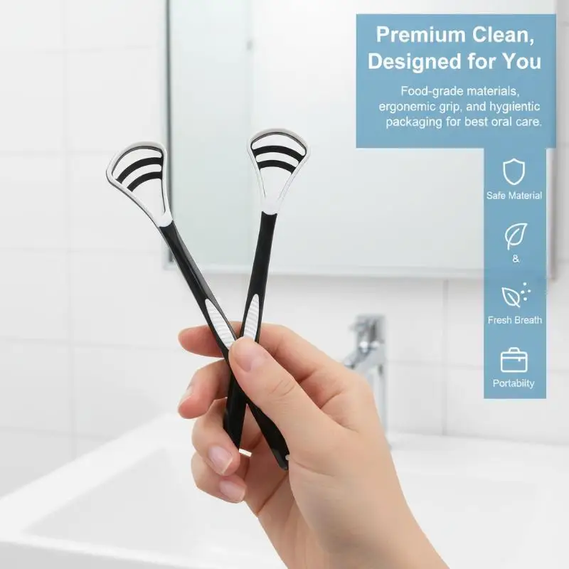 1PCS Ergonomic Silicone Tongue Scraper for Oral Health Easy to Use in Morning Care Routines
