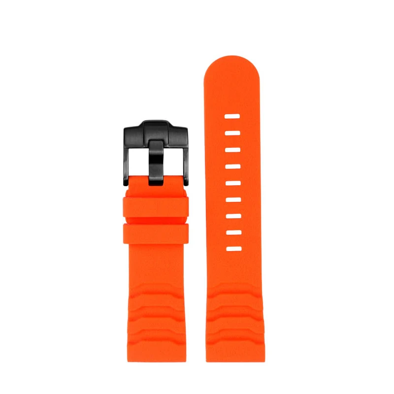 24mm Men Black Orange Rubber Watch Band for Luminox Silicone Strap 3749/3141 Watch Strap for Casio PRG-600/650Y 5571 PRW-6600