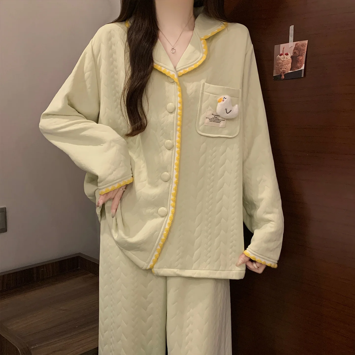 

Pajama Sets Hooded Women Friendly Fitted Night Pure Girl Pockets Durable Off Shoulder Short Sleeve Knee Length Fall Golden Unise