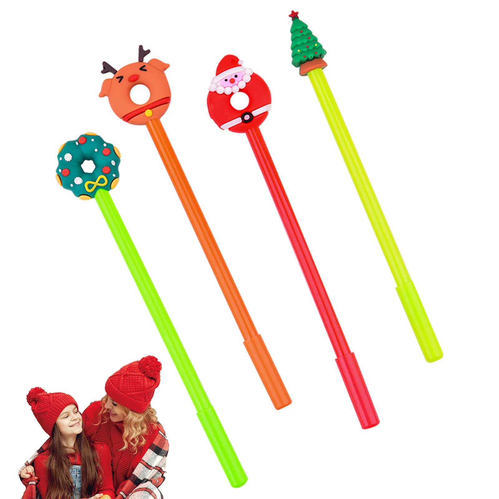 Imagem -04 - Desenhos Animados Gel Ink Roller Ball Pen Canetas de Natal Escola Estacionária Suprimentos Favores de Festa de Aniversário Ano Novo Kids Gift 20 Pcs 30 Pcs 40 Pcs