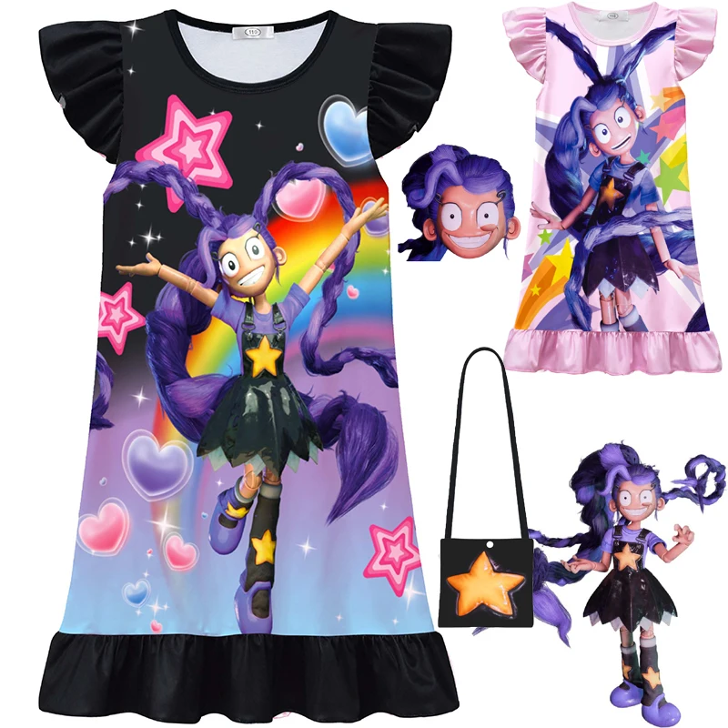 

Новое платье для косплея Боби Тайм Лили для девочек, детский костюм для игр, маска и сумка, наряд для Хэллоуина, ролевых игр и вечеринок