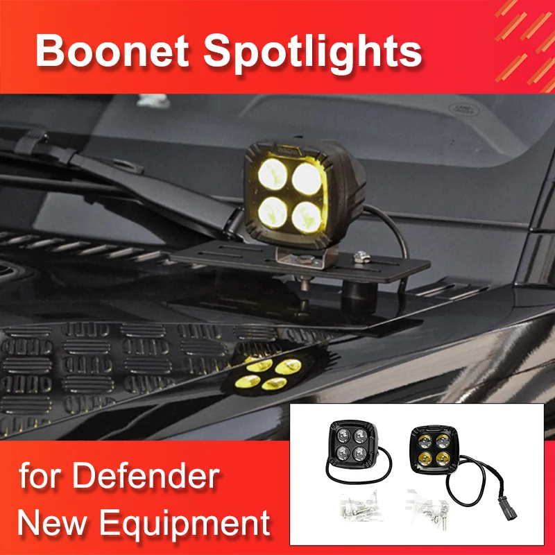 Boonet Spotlights for Land Rover Defender 90 110 2020-2023 Strobe Light Dome Light Clearance Lights