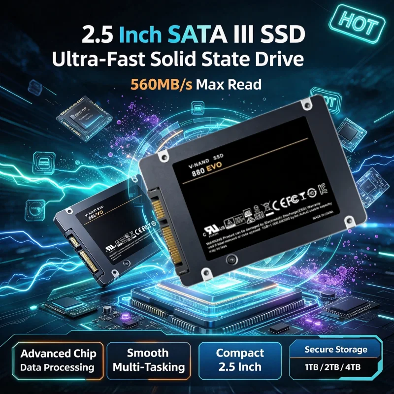 New SATA III 2.5 Inch Internal Solid State Hard Disk SSD 1TB 2TB 4TB Original Hard Drive 880-EVO for Laptop Desktop Notebook