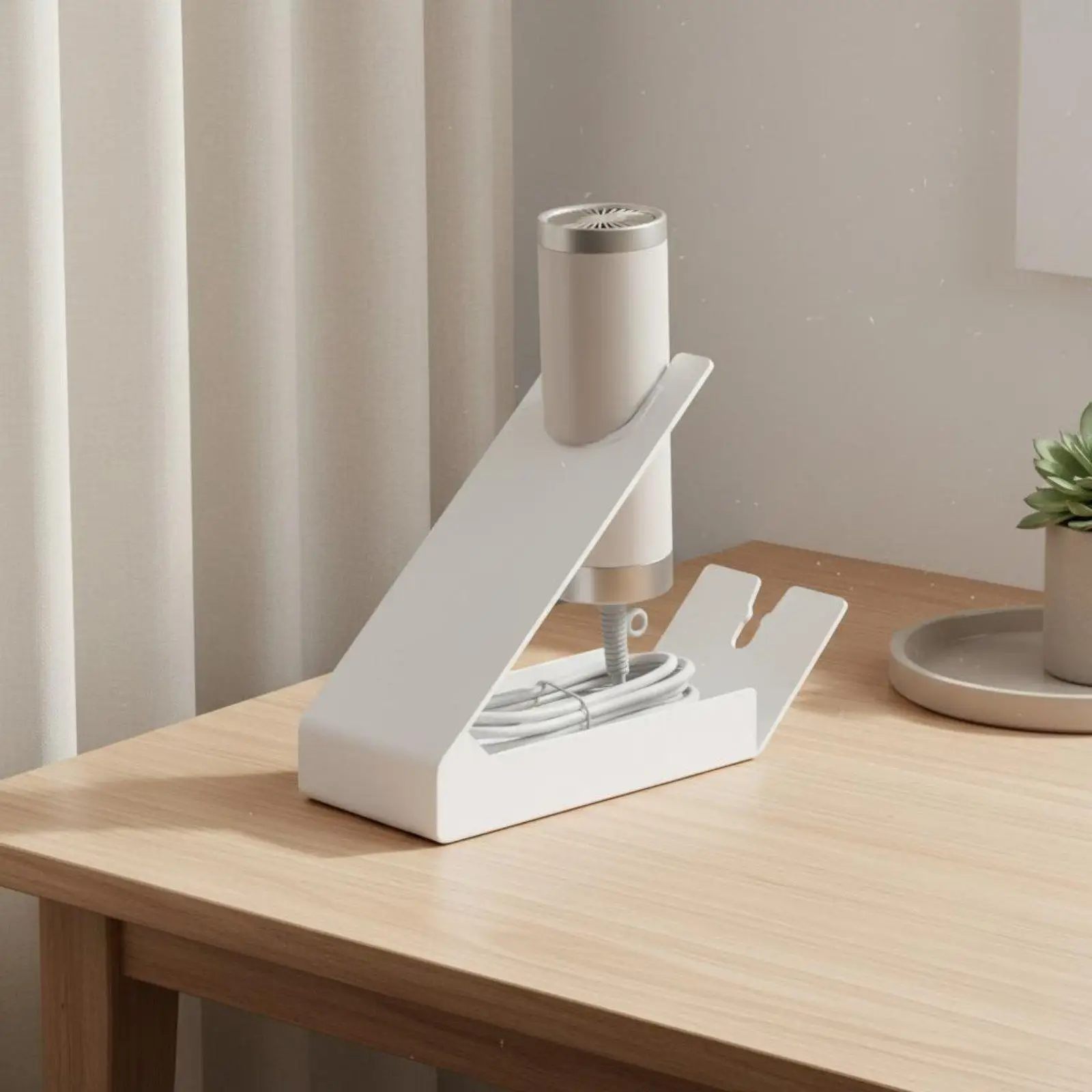 universal-hair-dryer-stand-carbon-steel-blow-dryer-holder-with-power-cord-storage-for-washroom-organizer