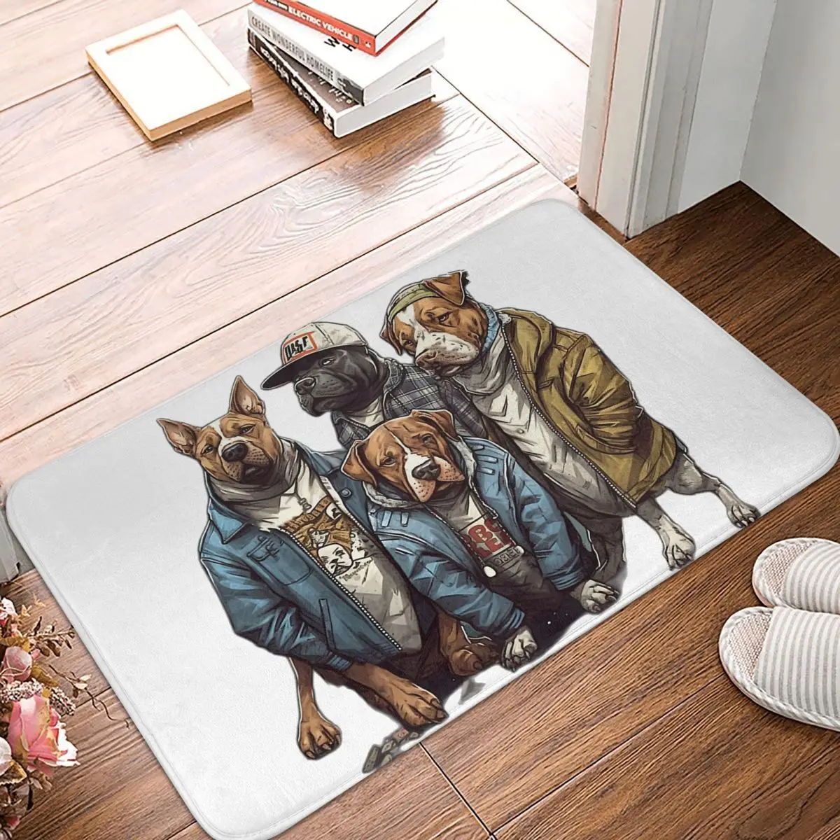 

Personalized Pet Dog Non-slip Doormat Dogs In Funky Clothes Bath Bedroom Mat Outdoor Carpet Home Pattern Decor