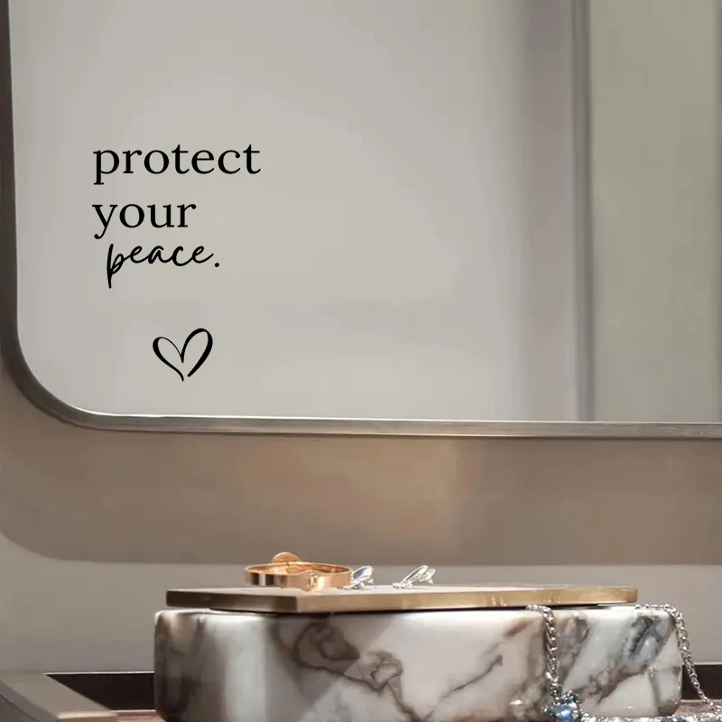 Protect Your Peace! Mirror Makeup Mirror Stickers, Car Sticker, Car Window Decoration, Vinyl Sticker