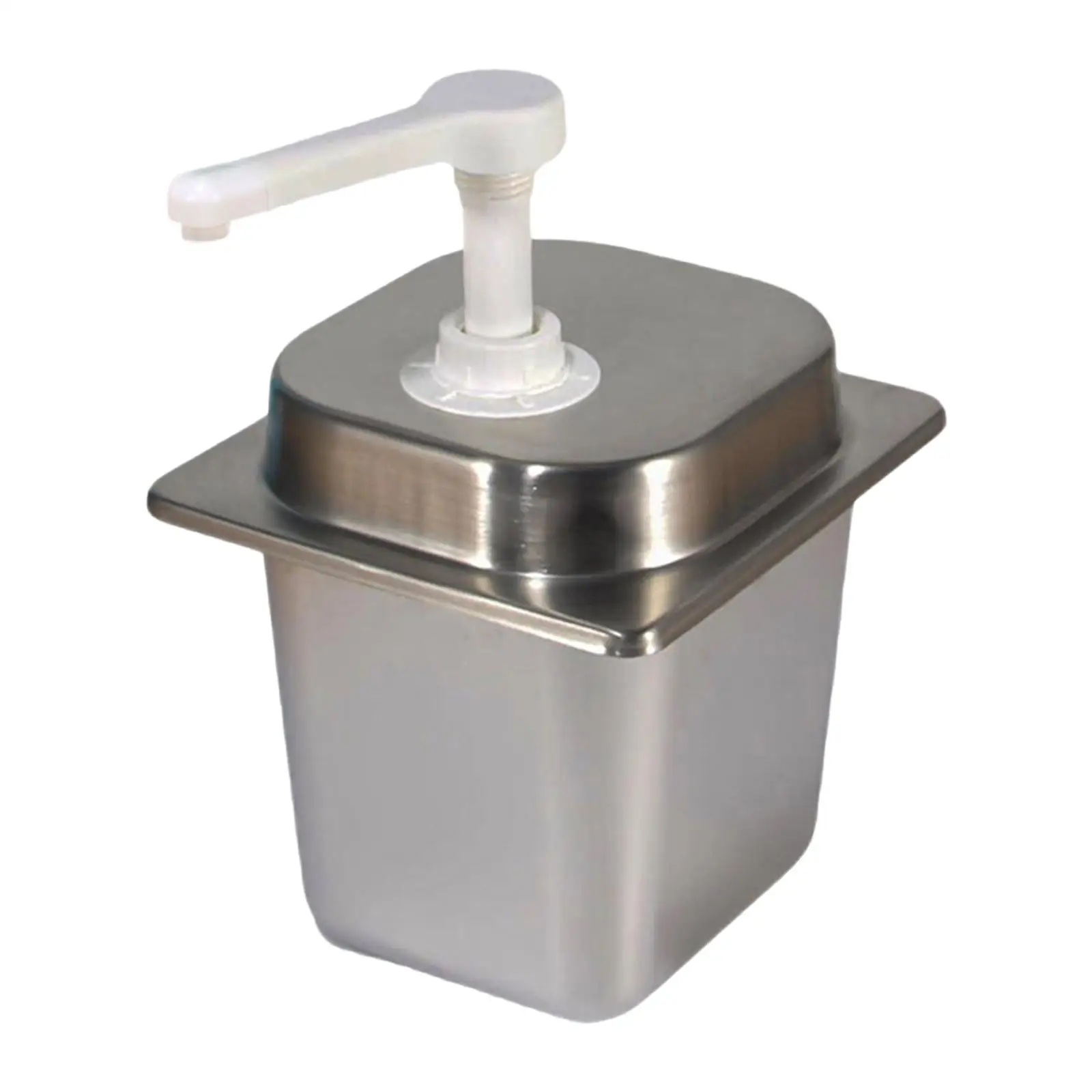 2.3L Manual Sauce Dispenser Stainless Steel Jam Quantitative Pressing Pump Bottle for Restaurant Home 10cc/15cc/20cc/30cc