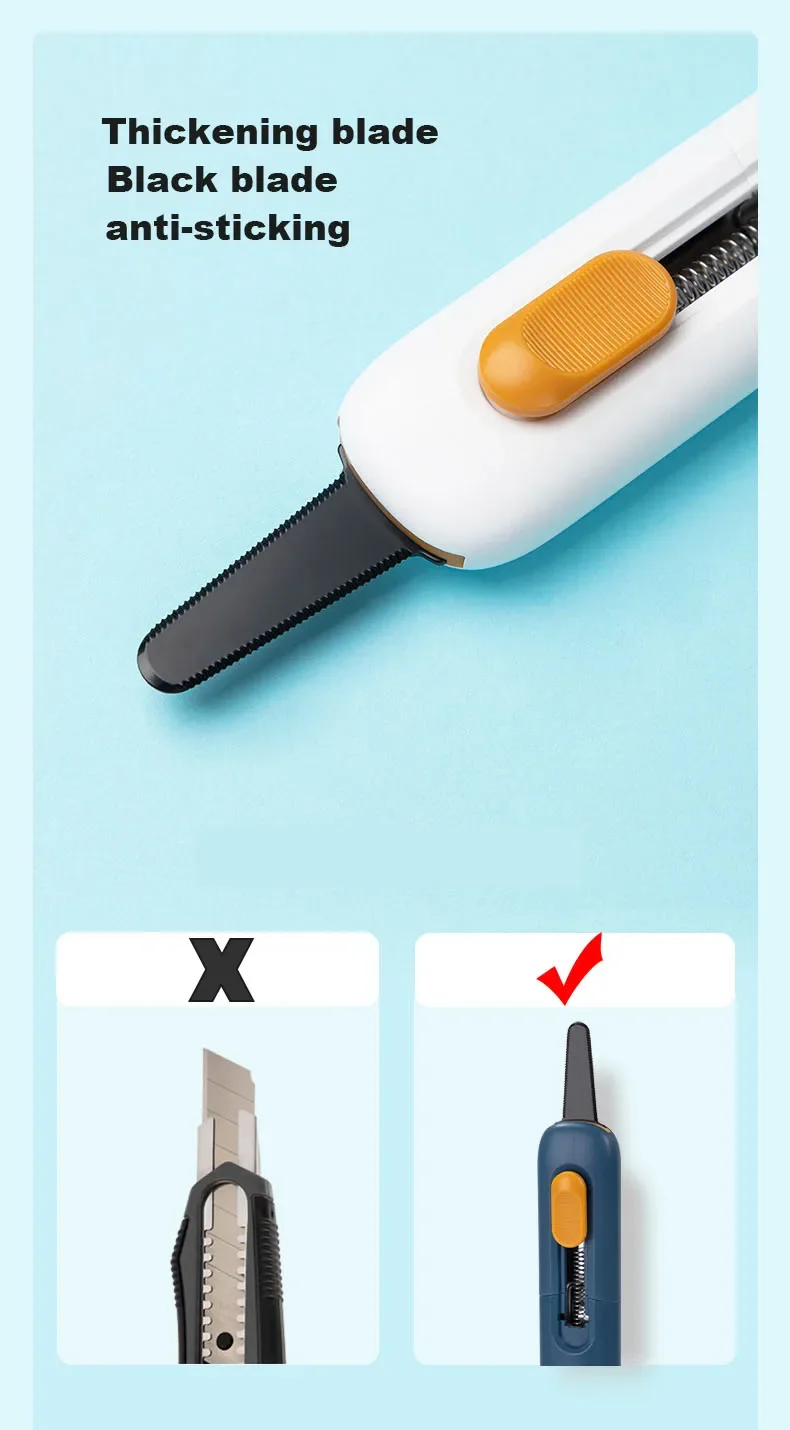 1 Stück Allzweckmesser Mehrzweck-Taschenmesser Econж Papierkartonschneider Brieföffner Antihaft-Einziehbare Klinge für das Home Office – Detail 3