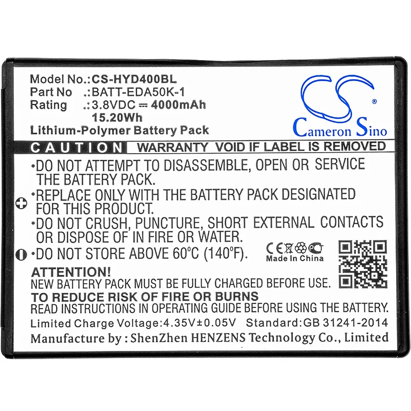 

Li-Polymer Barcode Scanner Battery for Honeywell,3.8v,4000mAh,Scanpal EDA70 Scanpal EDA71 EDA50 EDA50hc,BAT-EDA50US 50134176-001