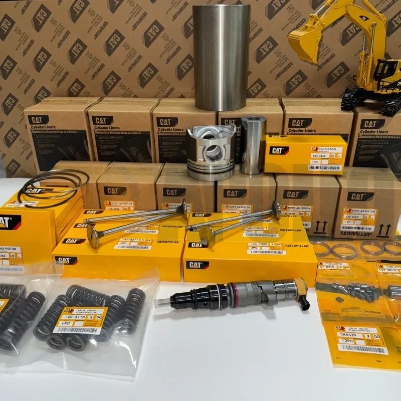 كاتربيلر آلات البناء أجزاء محرك القط C6.4 C6.6 C-9 C7 C9 C13 C15 C18 3126 3306 3406 بطانة طقم تصليح المكبس الدائري