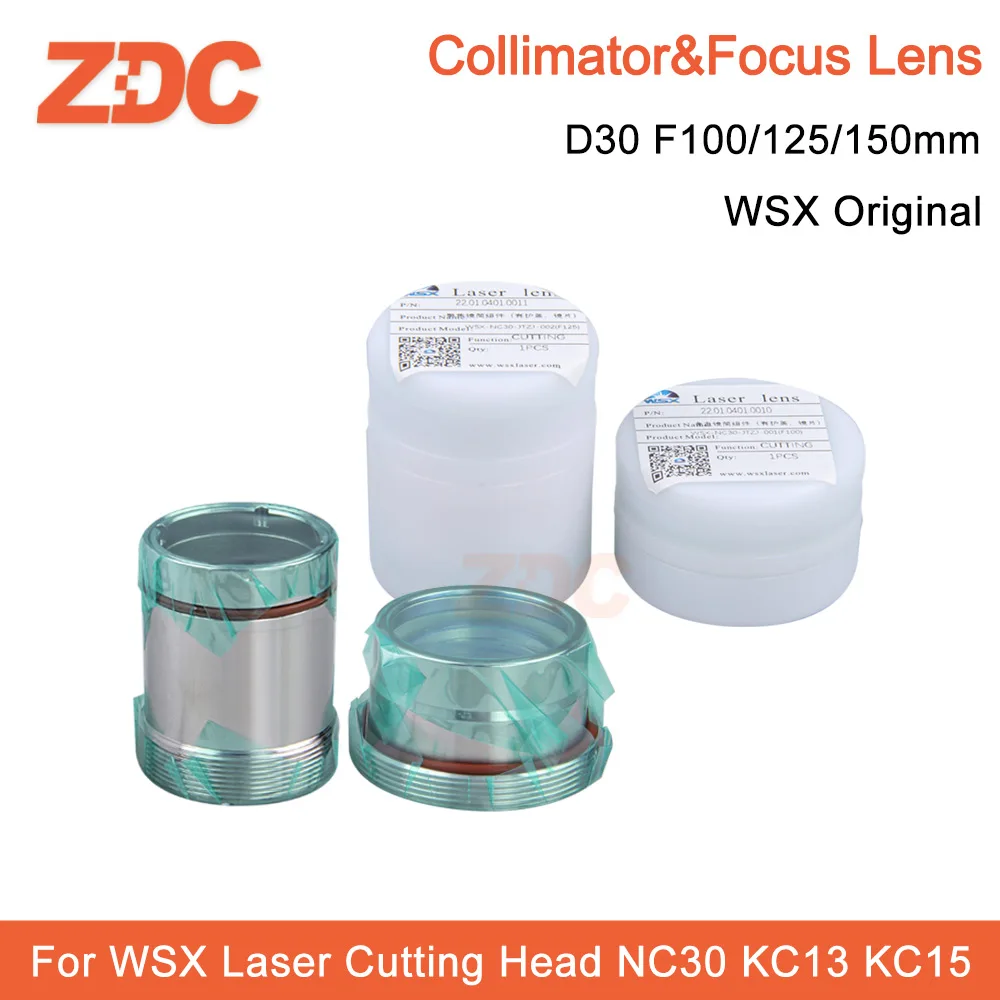 Cabeça de Corte a Laser de Fibra Zdc Lente Colimadora Original Foco Wsx D30 F100 125 150 mm Nc30 Kc13 Kc15