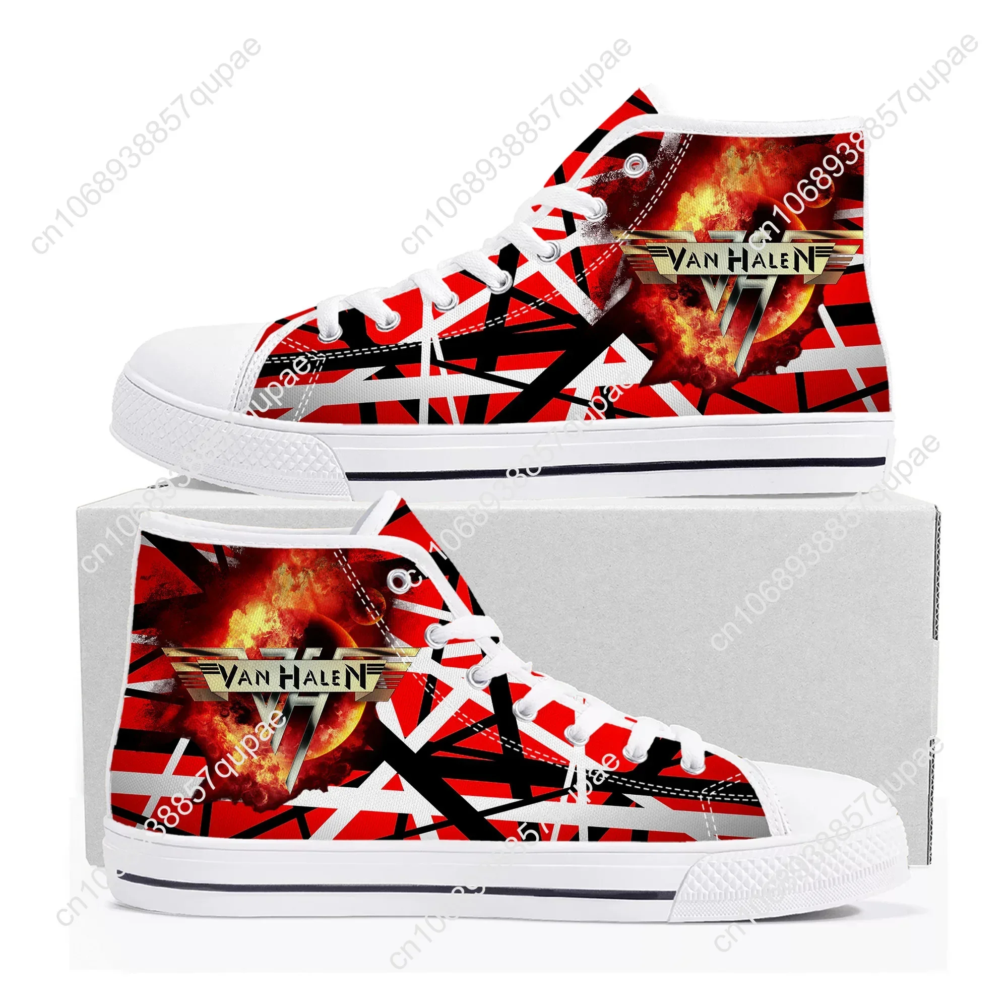 Van Evh-Zapatillas altas de lona para hombre y mujer, zapatos informales de alta calidad con rayas Halen, calzado personalizado para parejas, 5150, 1984