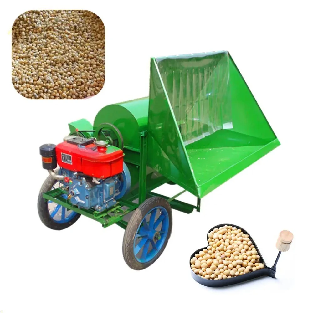 Sorghum Wheat Soybean Rice Sesame Corn Seed Threshing Machine Automatic Full Feeding Thresher Grain Shelling Machine