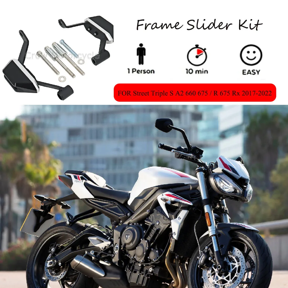 

Новый комплект слайдеров для защиты двигателя мотоцикла, защита от падения, защита от падения для Street TripleS A2 660 675/R675 Rx2017-2022