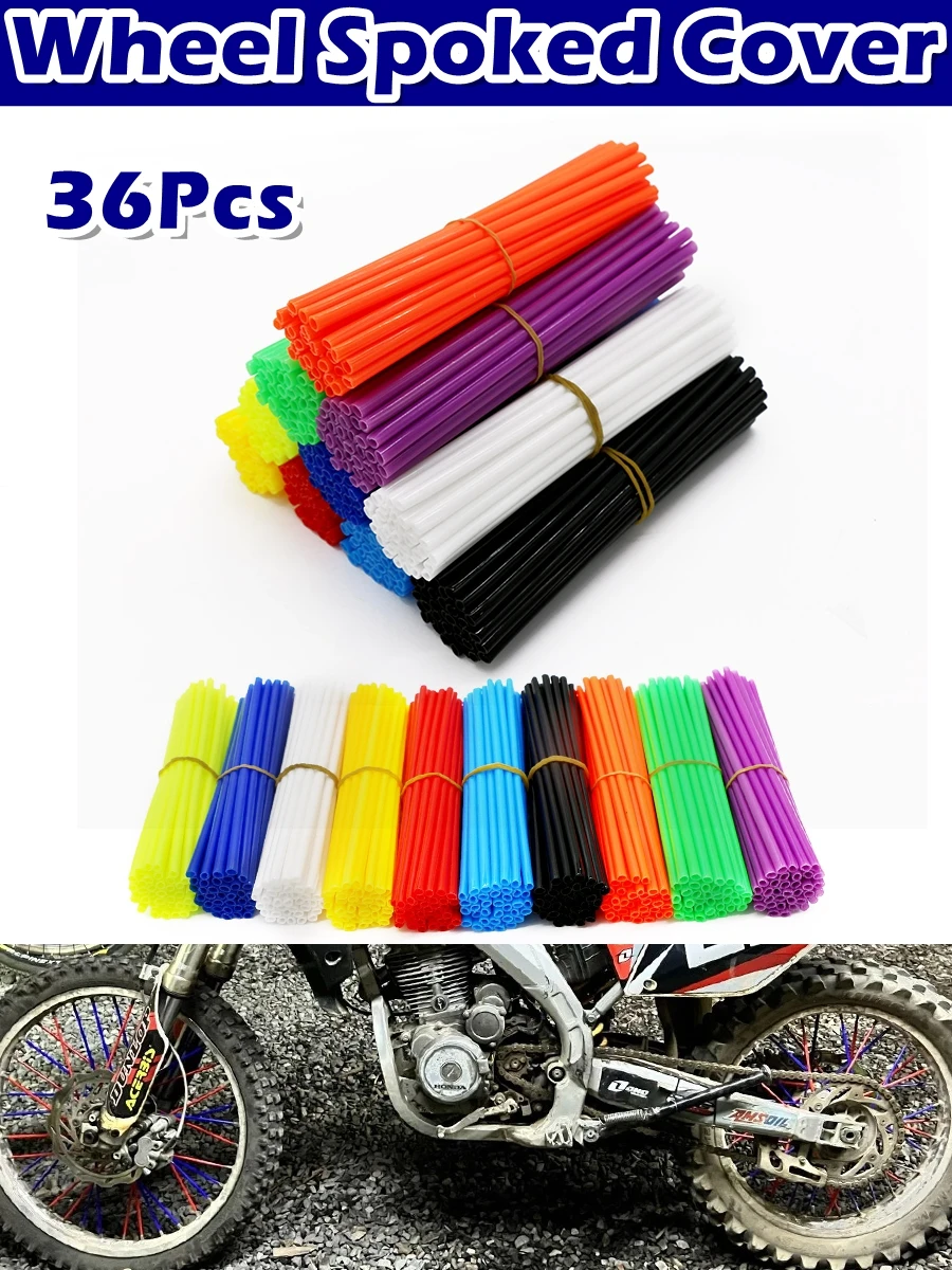 AliExpress NONE 36PCS 174mm 6.85inch Universal Dirt Bike Spoke Covers For Motocycle Bike Motocross Bicycle Wheel Rim Spoke Wrap Kit