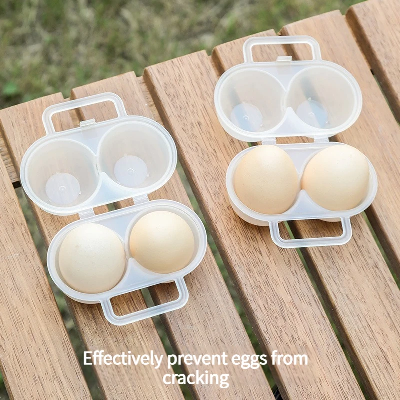 2 Gird Eggs Holder Container Portable Leakproof Eggs Tray For Camping Picnics Travel Eggs Storage Box