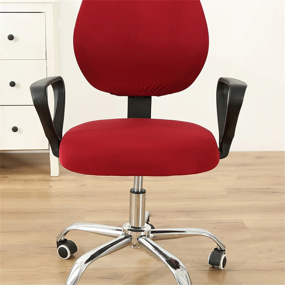 Office Chair Cover Stretchable Computer Chair Seat Cover Backrest Slipcovers Rotating Desk Chair Seat Cushion Protectors