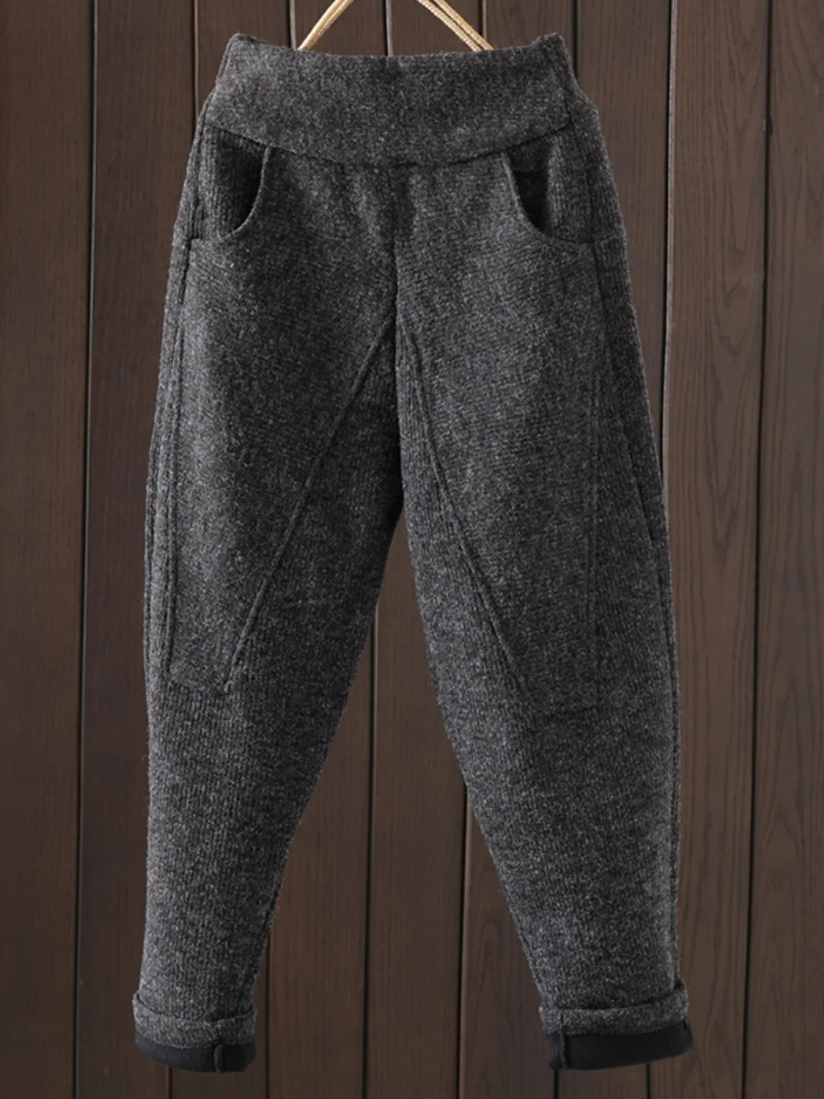 Pantalon de survêtement décontracté en coton pour femme, pantalon Harlan à jambe droite, chaud et amincissant, Long, pour l'automne et l'hiver