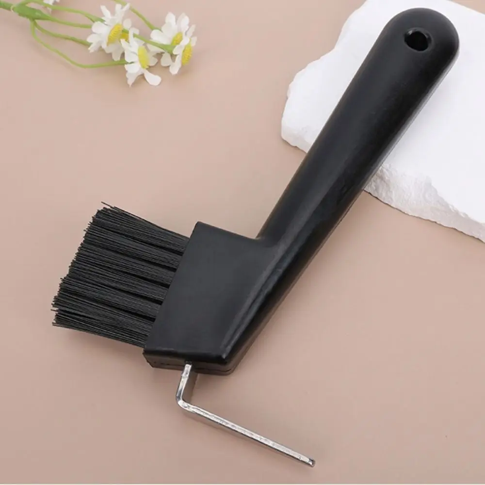 Kunststoff Pferde Huf Pick Pinsel Schwarz Anti-Slip Grip Huf Pick mit Pinsel Huf Pflege Langlebig Pferde Huf Groove reiniger Esel