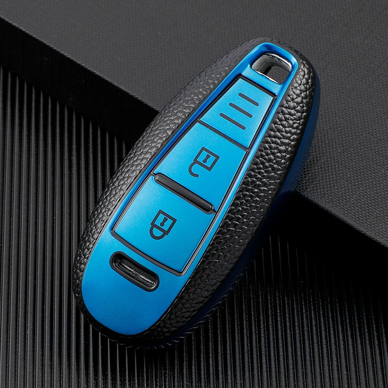Leder-TPU-Autoschlüsselhülle für Suzuki Vitara Swift Ignis Kizashi SX4 Baleno Ertiga 2019, vollständige Abdeckung, Zubehör
