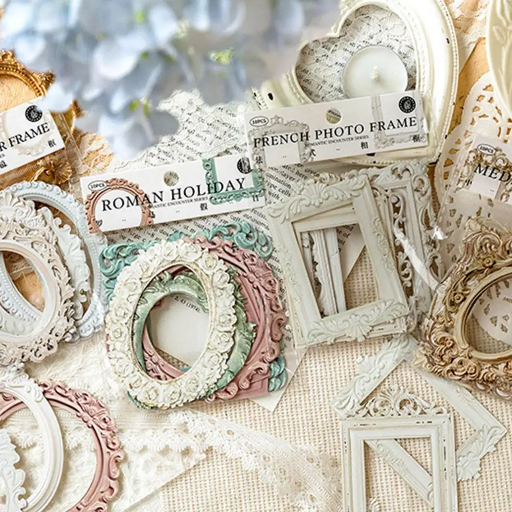 Patterned Lace Decoupage Sticker Vintage Style Embossed Sticker Embossed Sticker Retro Style Hollow Design Scrapbooking Supplies