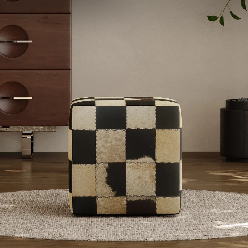 Modern simple embroidered fabric square seat pier dressing stool