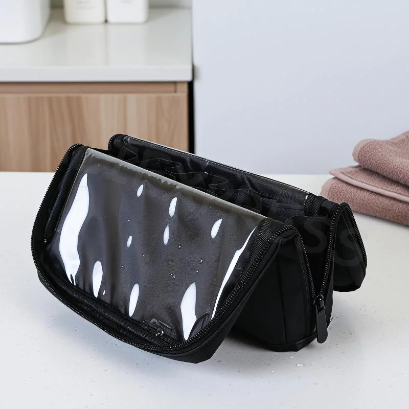 Makeup Brushes Organizer Storage Bag Foldable Stand-up with Adjustable Dividers Waterproof Portable Pouch for Outdoor Makeup