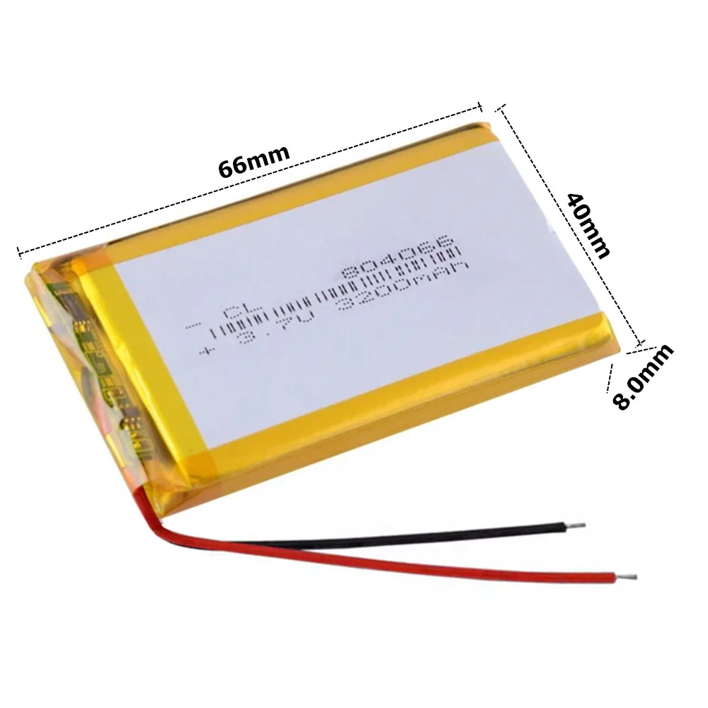 

804169 804066 Литий-полимерный аккумулятор 3,7 В, 3200 мАч для MP3, светодиодная лампа, динамик, камера с открытым исходным кодом, R36S, портативная игровая консоль в стиле ретро